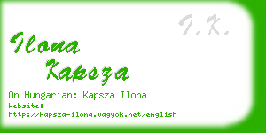 ilona kapsza business card